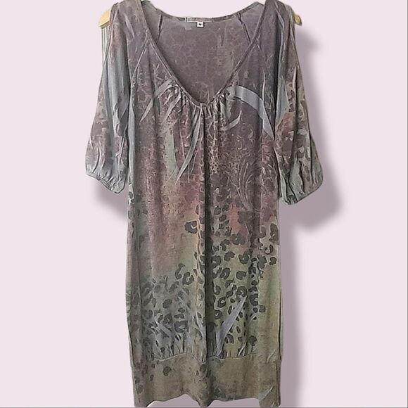 Julie's Closet Cut Out Animal Print Dress Size M - Picture 1 of 5